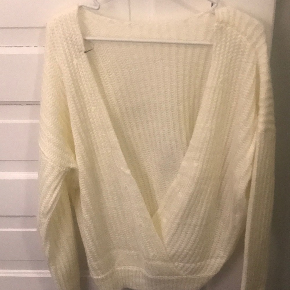 ASOS Cream Open Back Sweater - Picture 2 of 4